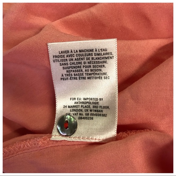 Anthropologie Size 4 Maeve Peach Flowy Blouse Top - Picture 7 of 7